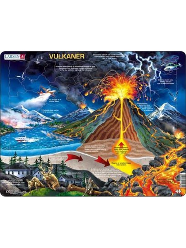 Larsen Puzzles Volcanoes Jigsaw Puzzle 70 pieces Maxi 365 x 285 cm 2D Puzzles