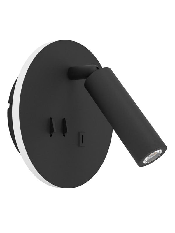 EGLO FANZAROTTA 1 SPOT RUND 145 MABSCH USB-C SCHWARZ