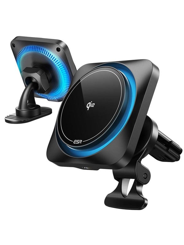 ESR Halolock CryoBoost MagSafe Inductive Charger Holder for Dashboard and Air Vent with Qi 2 15W - Black