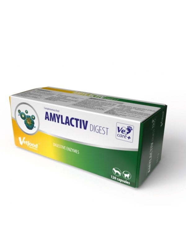 Vetfood Amylactiv Digest - Nahrungsergnzungsmittel fr Hunde und Katzen - 120 Stk