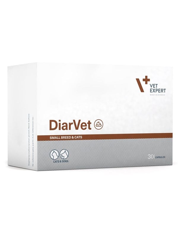 VetExpert Diarvet Small breed - Nahrungsergnzungsmittel fr Hunde und Katzen - 30 Tabletten