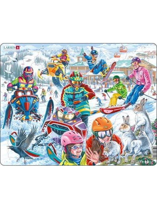 Larsen Puzzles Snowmobile and Snowboards Jigsaw Puzzle  57 pieces Maxi 365 x 285 cm 2D Puzzles
