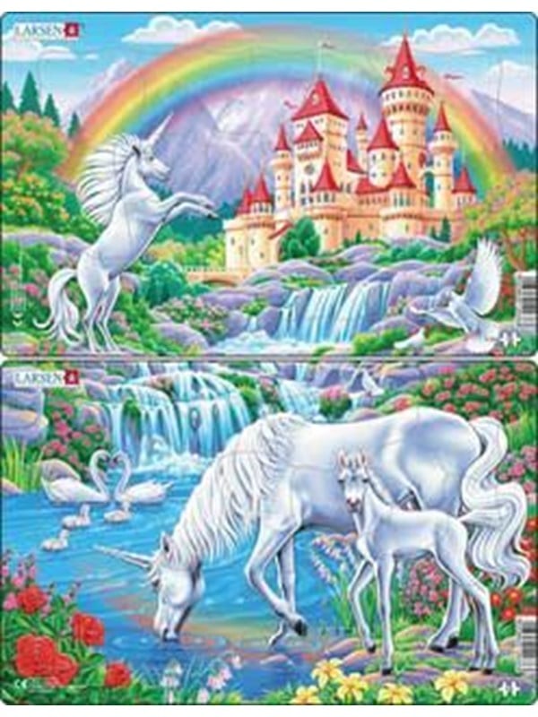 Larsen Puzzles Unicorns Jigsaw Puzzle  15 pieces Midi 285 cm x 183 cm 2 assorted designs 2D Puzzles