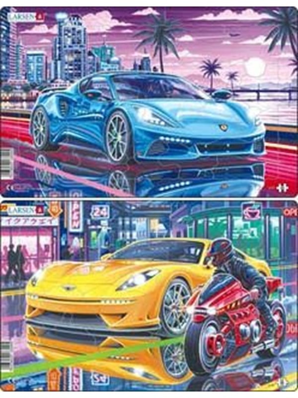 Larsen Puzzles Elegant Sports Cars in the City Jigsaw Puzzle  30 pieces Midi 285 x 183 cm 2 assorted designs 2D Puzzles