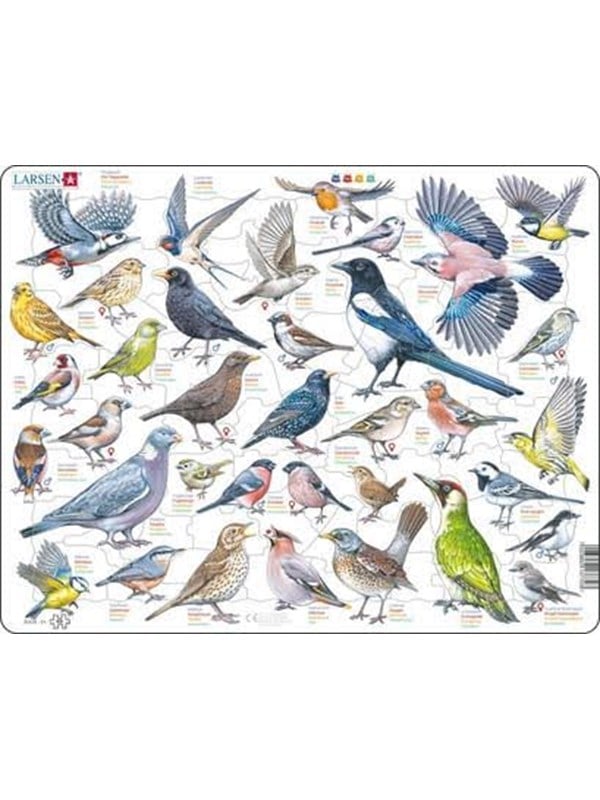 Larsen Puzzles Garden Birds Jigsaw Puzzle  69 pieces Maxi 365 x 285 cm 2D Puzzles