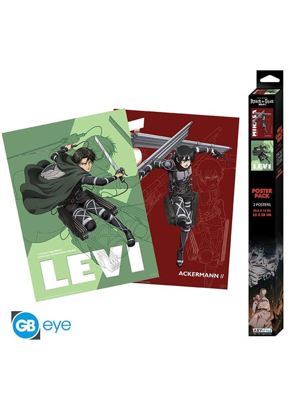 GB Eye - Attack On Titan - Set of 2 Posters - Levi And Mika - Plakat