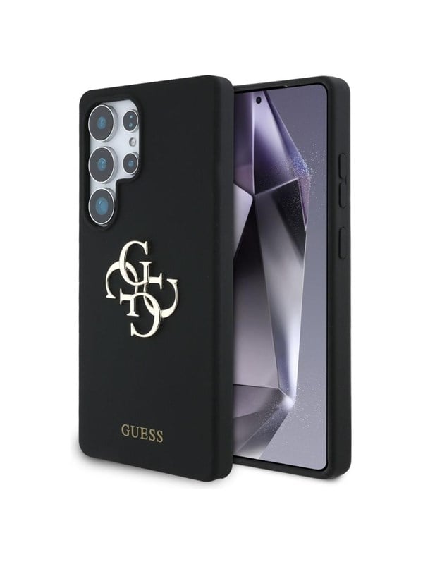 GUESS Silicone Big 4G Logo Bottom Script case for Samsung Galaxy S25 Ultra - black