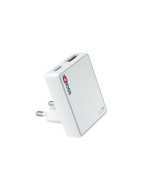 SKross Slim EUROPE 30W GaN Charger USB-A USB-C - 90 EU Plug