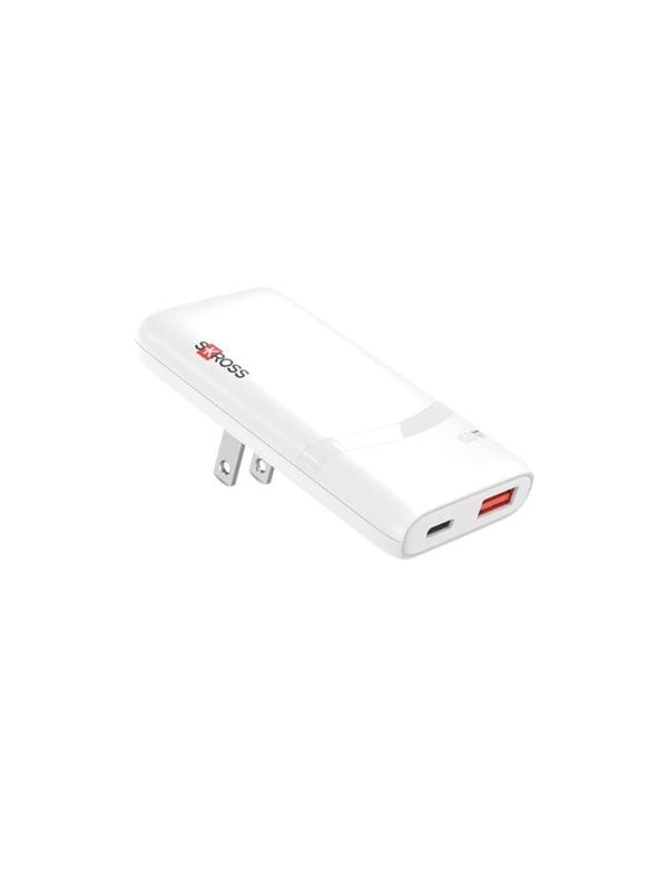 SKross Klip Slim Multihead 65W GaN UniCharger - USB-A  USB-C - EU-US-UK Plug