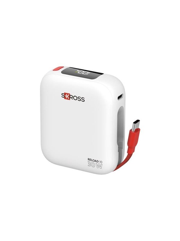 SKross Reload 10 Power Bank Compact 10K USB-C-in  USB-C PD30W - White - 10000 mAh