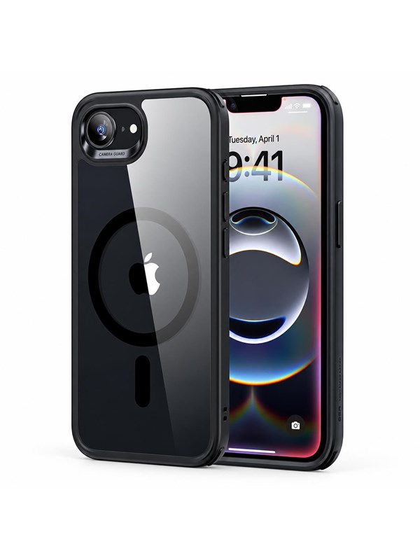 ESR Classic Hybrid HaloLock Backcover Apple iPhone 17e, iPhone 16e Transparent, Schwarz Induktives