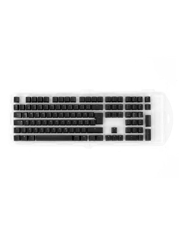 Ducky Black Double-Shot PBT Keycap Set - ISO - Black