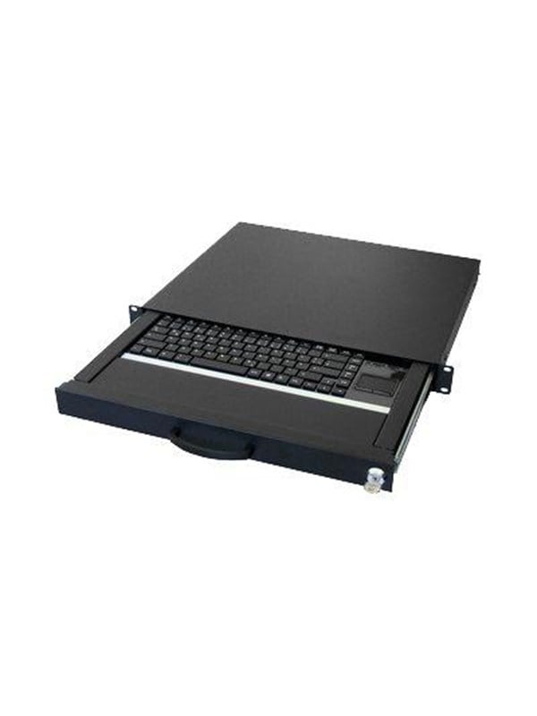 Aixcase AIX-19K1UKUSTP-B - keyboard - 19 drawer 1U - with mouse buttons touchpad - QWERTY - US - black RAL 9005 Input Device - Tastatur - Englisch US - Schwarz