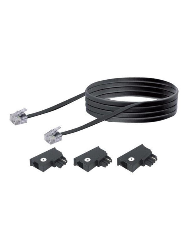 Schwaiger phone cable kit - black - Schwarz