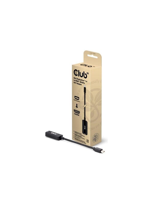 Club3d Club 3D Mini Displayport 1.4 Auf Hdmi 8K60hz M/F Adapter 9Cm Schwarz Cac-1188 - Image 3