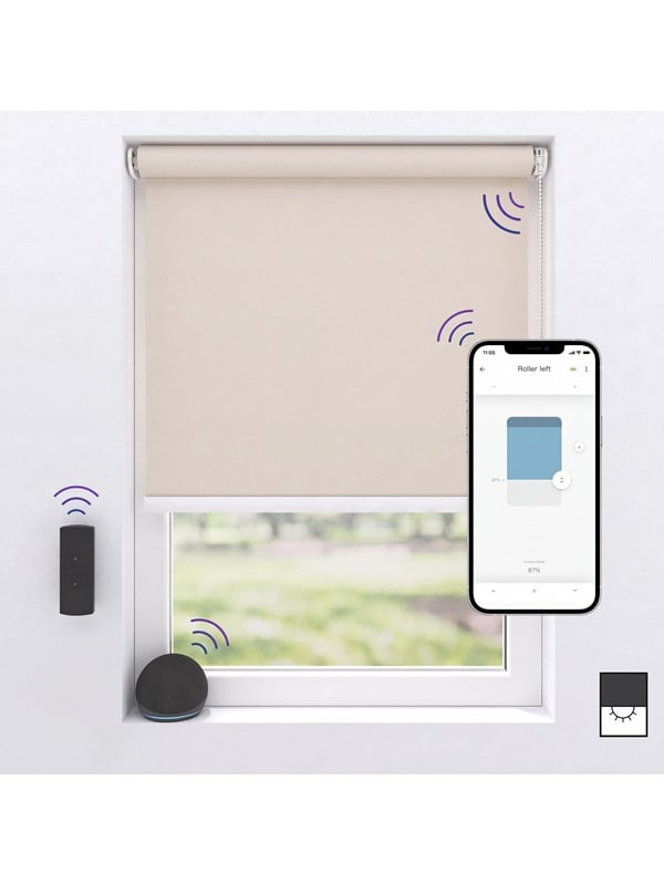 MotionBlinds Kabelloses elektrisches Verdunkelungsrollo 120x190 cm - Sand