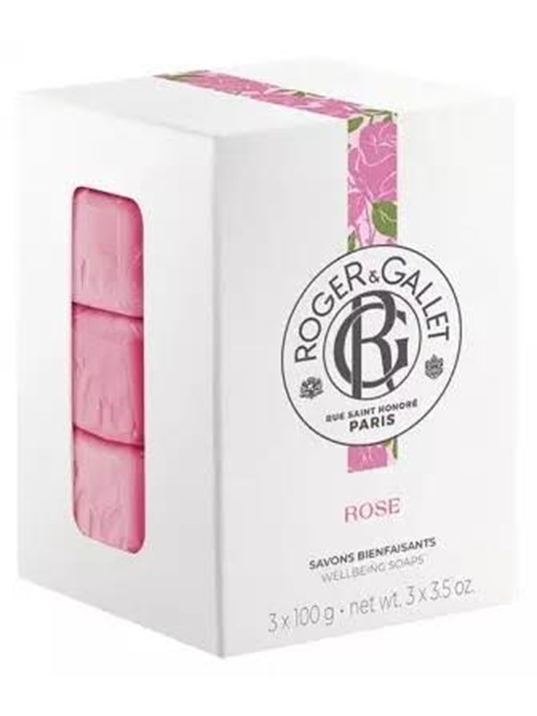 Roger  Gallet Rose 3 Wellbeing Soaps of 100g