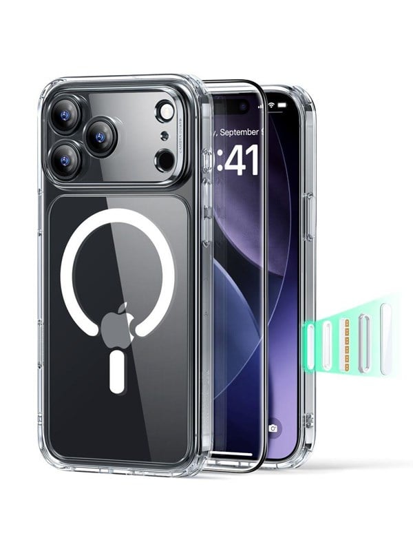 ESR Classic Hybrid MagSafe Tempered Glass Set for iPhone 17 Pro Max - Clear