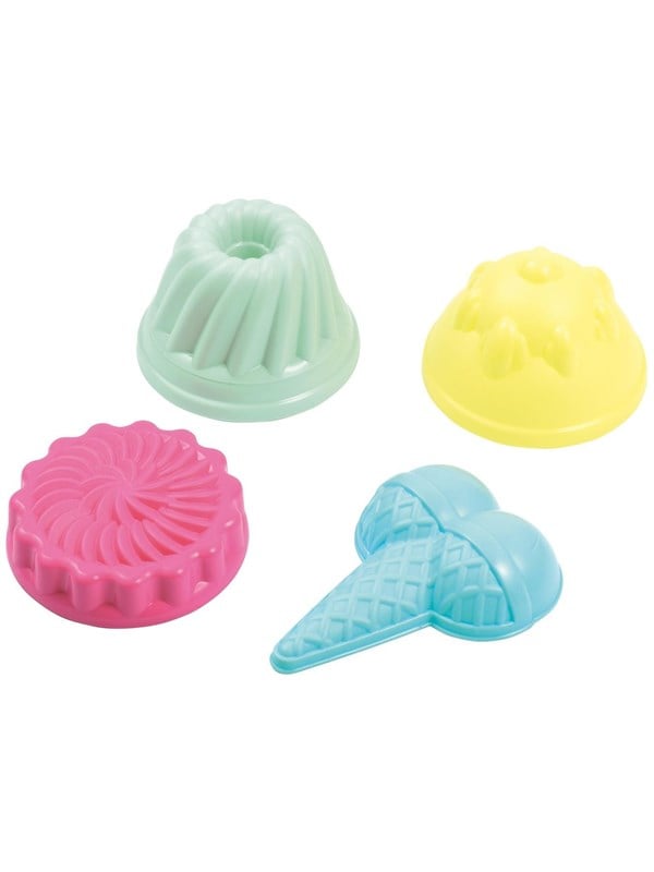 Ecoiffier Spade with 4 sand molds