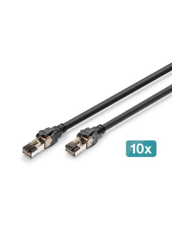 DIGITUS patch cable - 5 m - black - Schwarz