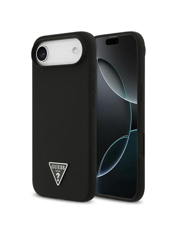 GUESS Silicone Triangle Logo MagSafe Case for iPhone Air - Black