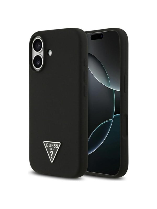 GUESS Silicone Triangle Logo MagSafe Case for iPhone 17 - Black