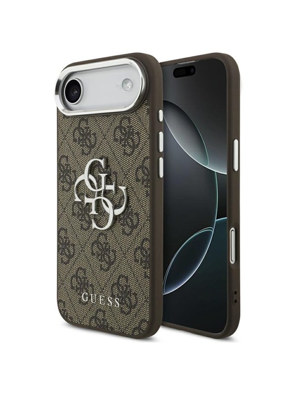 GUESS 4G Big 4G Classic Logo case for iPhone Air - brown and silver