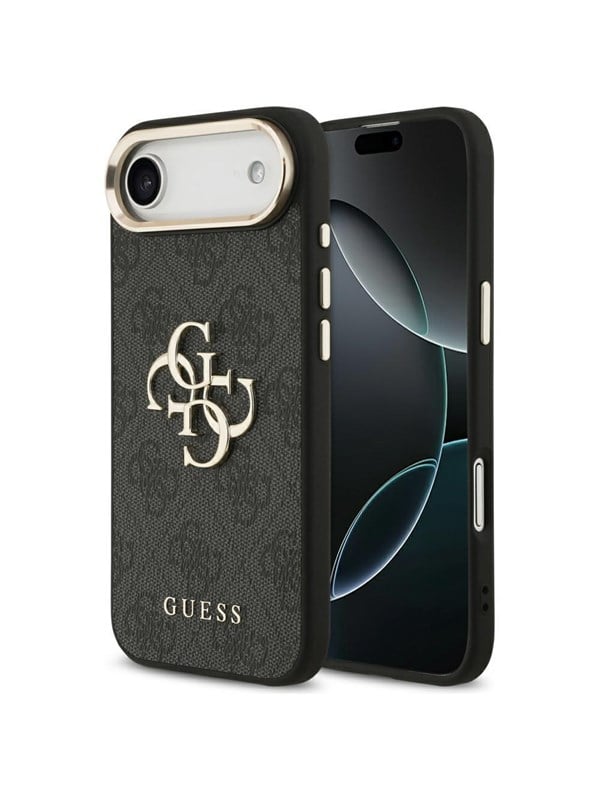 GUESS 4G Big 4G Classic Logo Case for iPhone Air - Black and Gold