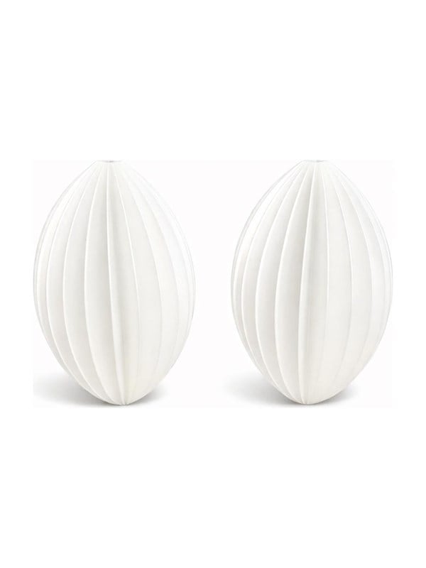 Simiu - Weihnachtsanhnger - 6 cm - Oval - Seidenwei - 2er-Pack