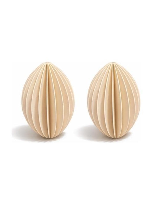 Simiu - Weihnachtsanhnger - 6 cm - Oval - Beige - 2er-Pack