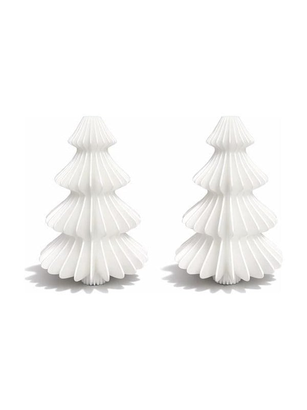 Simiu - Weihnachtsanhnger - 6 cm - Tannenbaum - Seidenwei - 2er-Pack