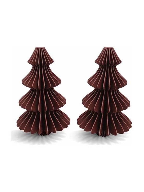 Simiu - Weihnachtsanhnger - 6 cm - Tannenbaum - Bordeauxrot - 2er-Pack
