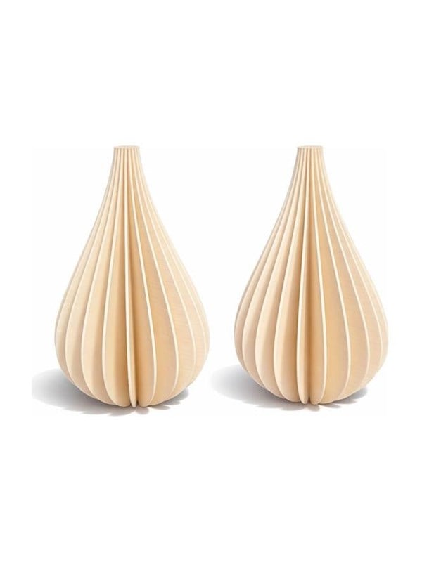 Simiu - Weihnachtsanhnger - 6 cm - Tropfen - Beige - 2er-Pack