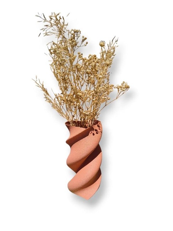 Simiu - HEART TWIST - Vase - 20 cm - Staubiges Rosa