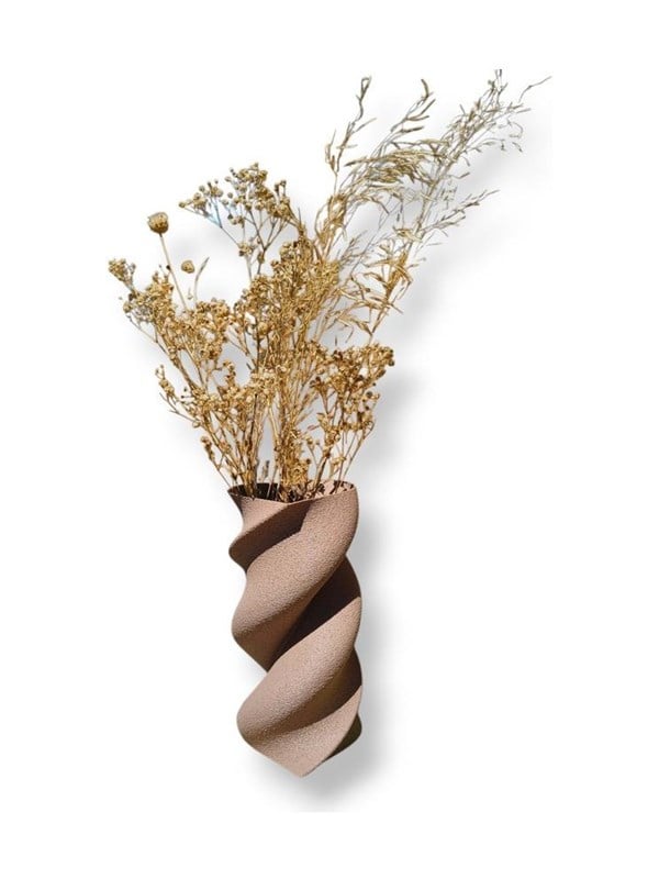 Simiu - HEART TWIST - Vase - 20 cm - helles Ton