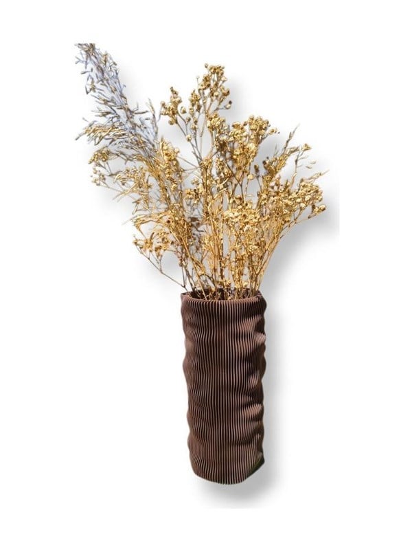Simiu - CLAYLA Lamelvase - Mokka - 20 cm