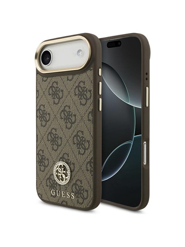 GUESS 4G Strass Logo MagSafe Case for iPhone Air - Brown