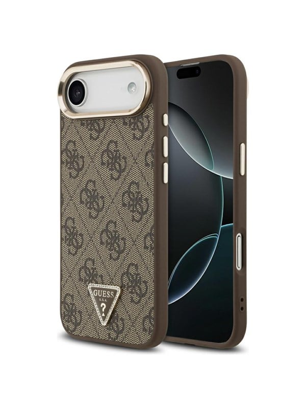 GUESS 4G Triangle Logo MagSafe Case for iPhone Air Brown - Gold