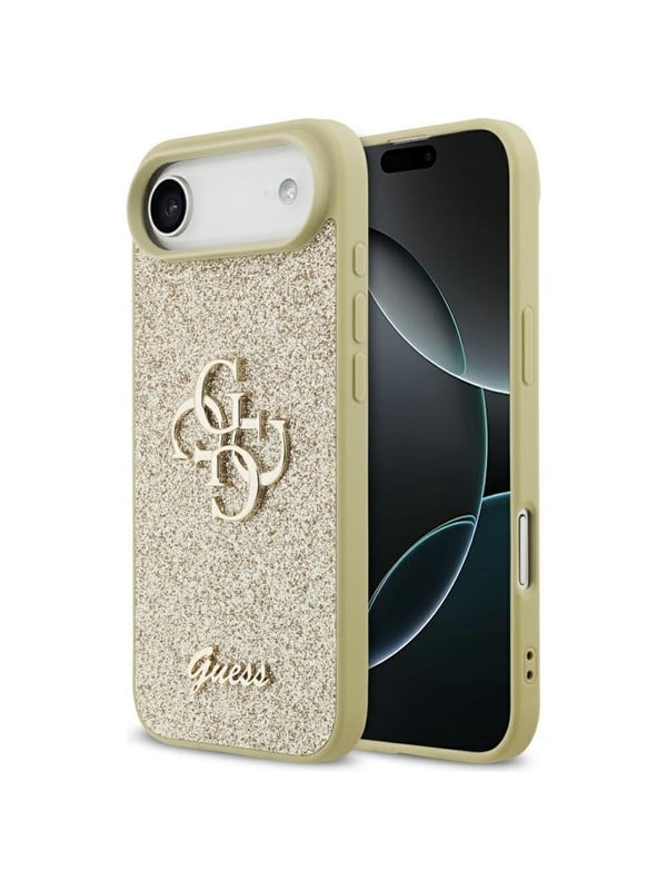 GUESS Fixed Glitter Big 4G case for iPhone Air - gold