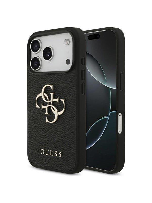 GUESS Grained Big 4G  Classic Logo case for iPhone 17 Pro - black