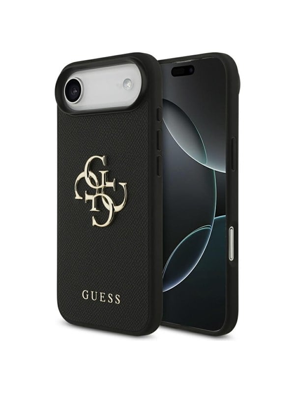 GUESS Grained Big 4G  Classic Logo case for iPhone Air - black