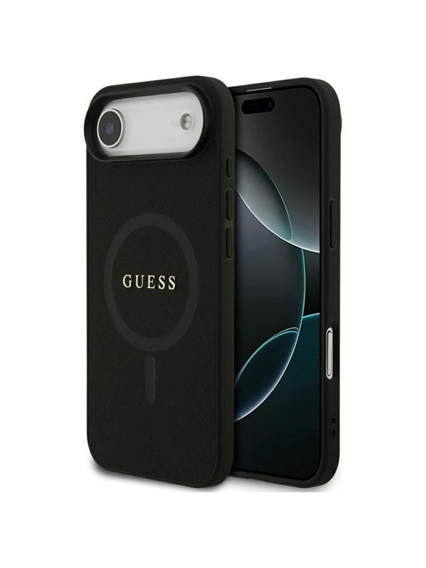 GUESS Saffiano Classic Logo MagSafe case for iPhone Air - black