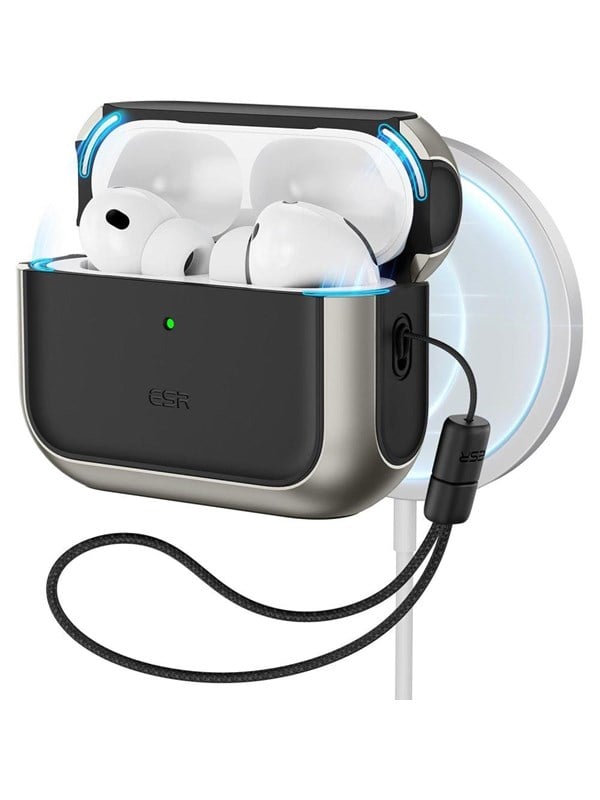 ESR Orbit HaloLock MagSafe Case for AirPods Pro 3 - Gray  Black