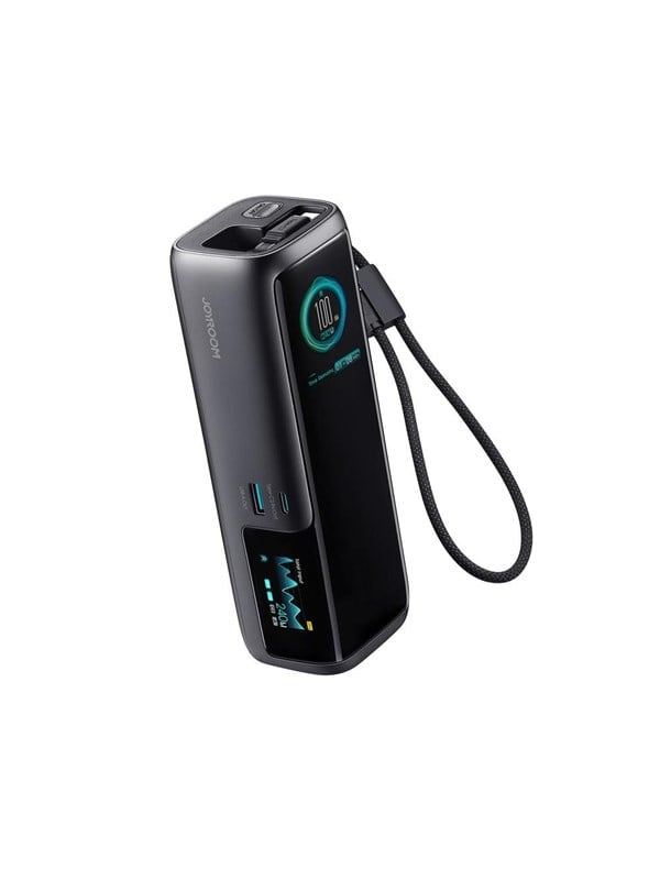 Joyroom PODIX PR70 240W Power Bank with Two Built-in USB-C Cables  Two Displays- Gray - 25000 mAh
