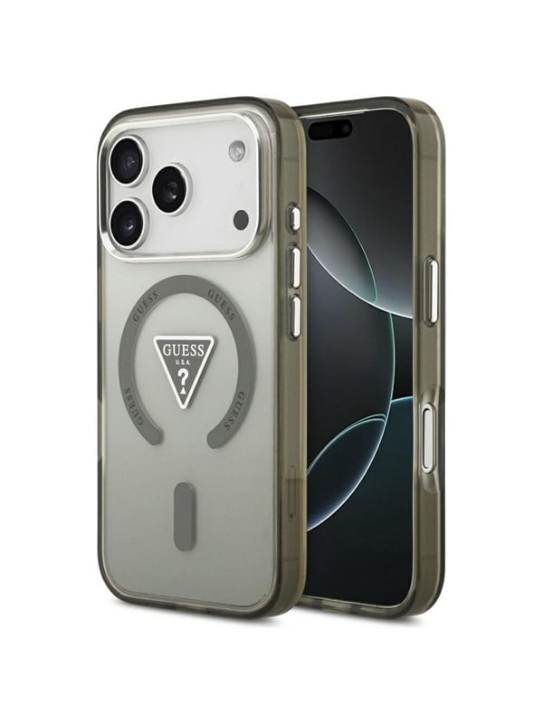 GUESS IML Gradient Triangle Logo MagSafe Case for iPhone 17 Pro Max - Green