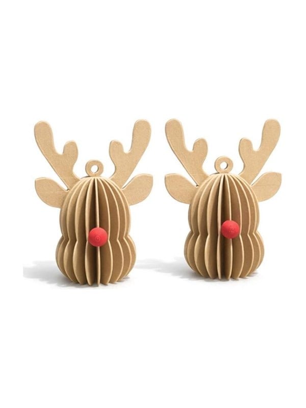 Mumi3D Weihnachtsanhnger - Rentier - Beige - 9 cm - 2 Stk