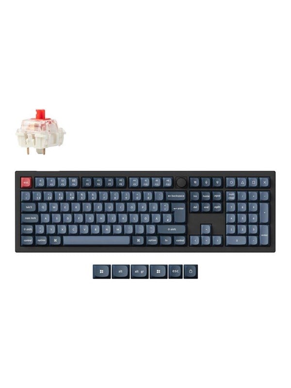 Keychron V6 Max - keyboard - QMK custom mechanical ISO layout collection - 100 full size - with knob - QWERTZ - German - carbon black Input Device - Tastatur - Full-Size - Deutsch - Schwarz