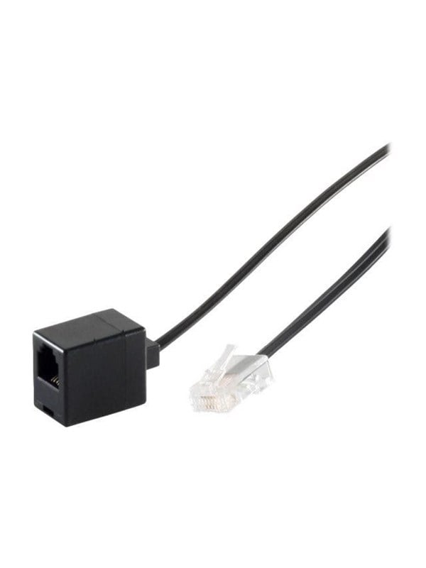 S-Impuls phone extension cable - 6 m - black - Schwarz