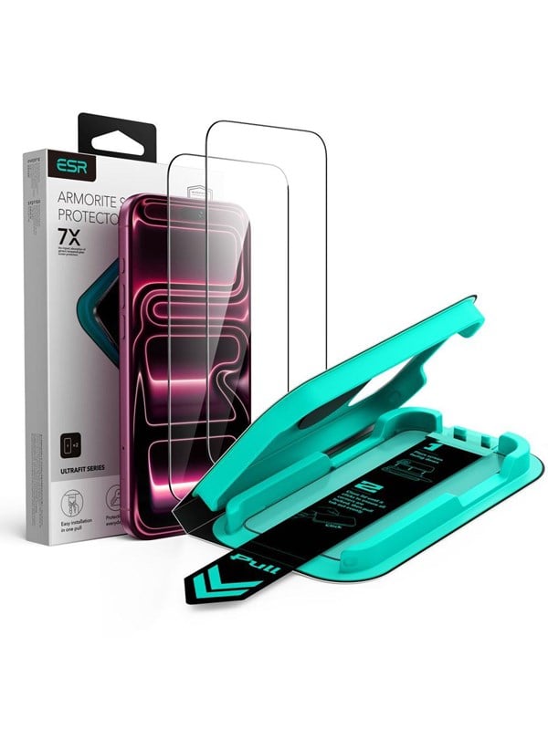ESR UltraFit Armorite 2-Pack Tempered Glass for iPhone 18 Pro 17 Pro - Black