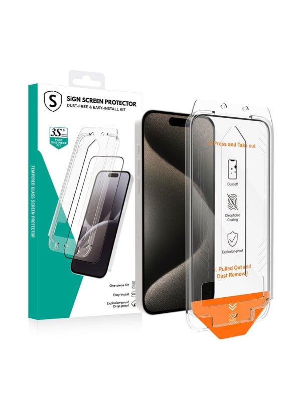 SiGN Screen Protector iPhone 15 Pro  EZ Apply wit